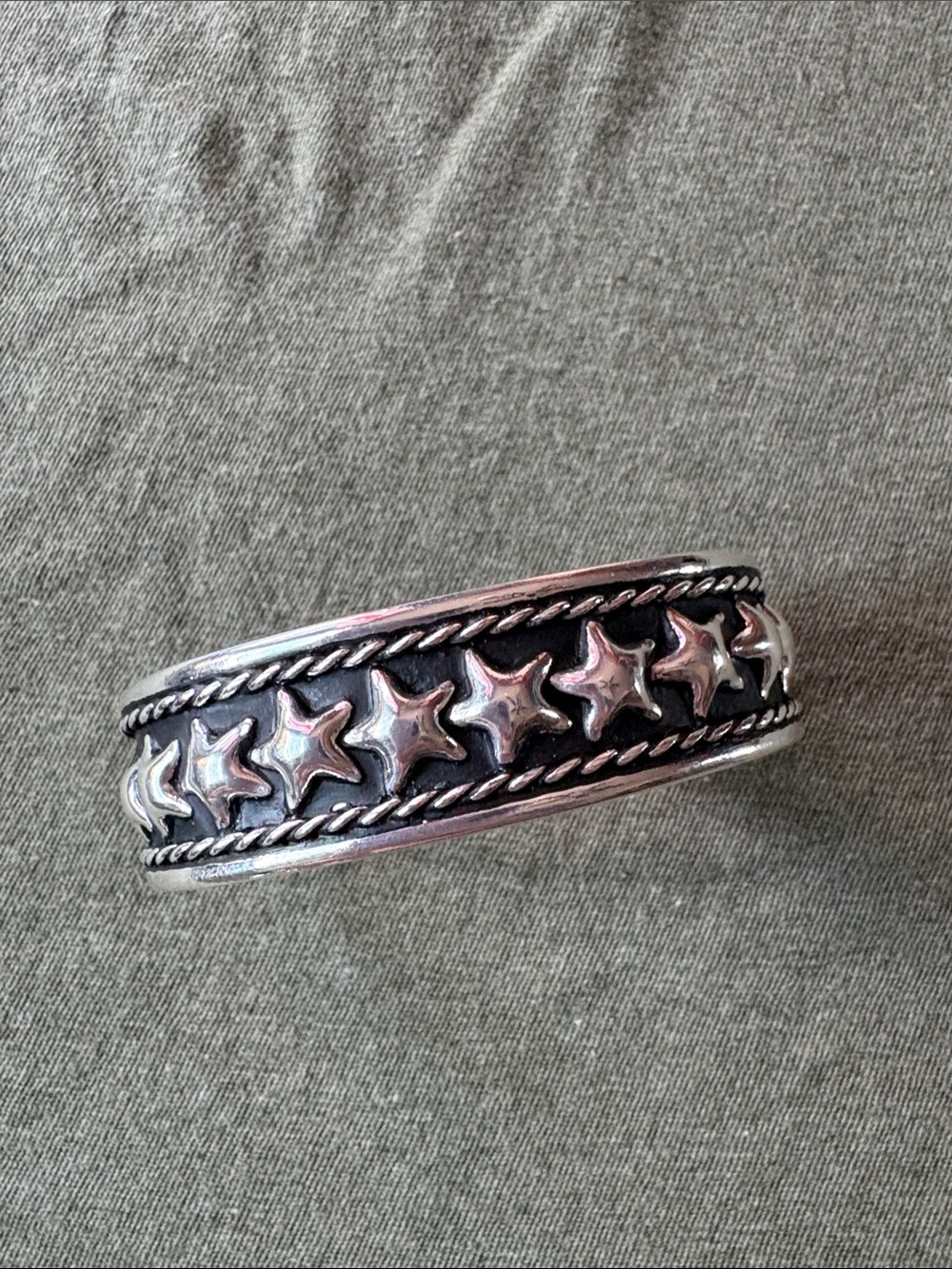 Sterling-Style Silver Star Cuff Bracelet - Silver